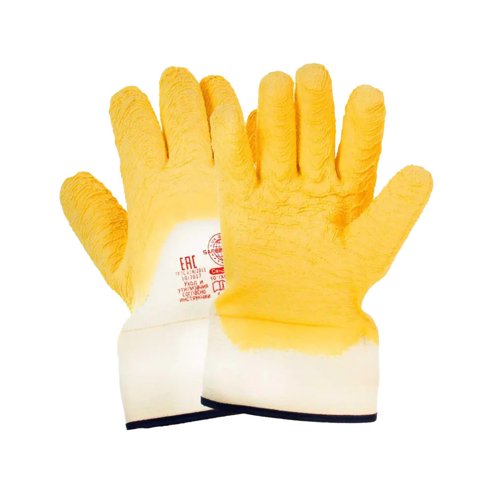 Перчатки с латексным покрытием, манжет - крага, Safeprotect, арт. 0475