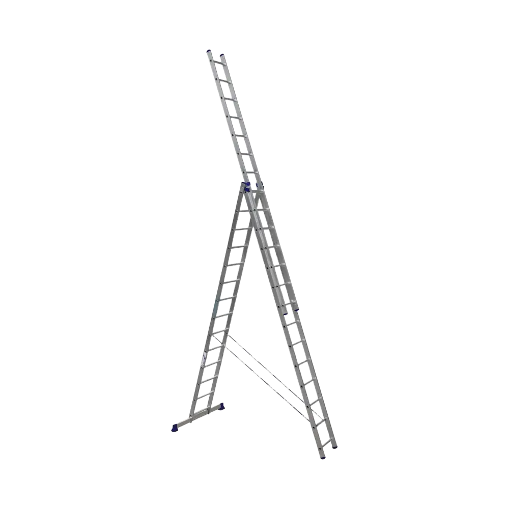 Лестница трехсекционная алюминиевая усиленная 03 х 14 Алюмет 6314