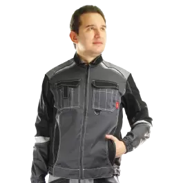 Фото товара Куртка рабочая Фаворит-Мега, серый+черный вид спереди