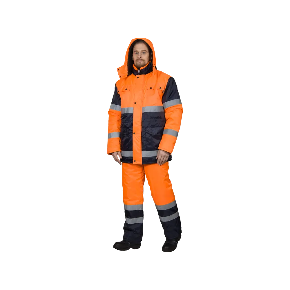 Костюм рабочий Спектр-2 сигнальный утепленный, куртка+полукомбинезон