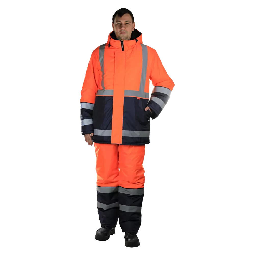 Костюм рабочий Магистраль-3 утепленный, куртка+полукомбинезон, оранж