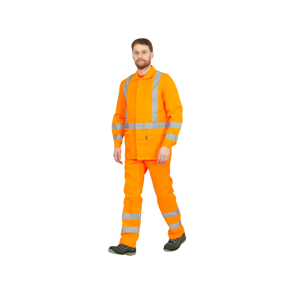 Костюм рабочий Дорожник, куртка+полукомбинезон, оранжевый