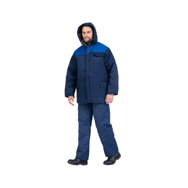 Фото товара Костюм рабочий Универсал утеплённый с капюшоном, куртка+полукомбинезон вид спереди
