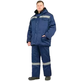 Фото товара Костюм рабочий Мастер Плюс утепленный на молнии, куртка+полукомбинезон вид спереди