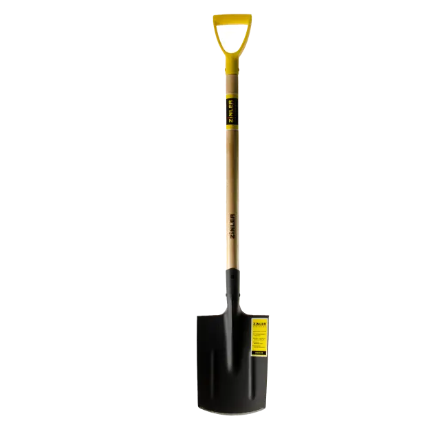 Фото товара Лопата ZINLER штыковая прямоугольная с деревянным черенком и ручкой 960 мм, ЛШПЧ3р вид спереди