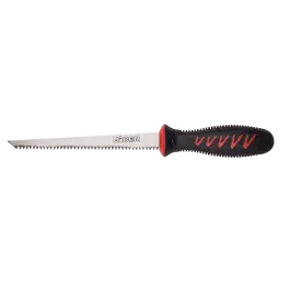 Фото товара Ножовка по гипсокартону средний зуб, 150 мм, обрезиненная рукоятка, Biber 85692 Профи  вид спереди