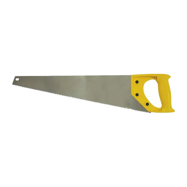Фото товара Ножовка по дереву 2D заточка крупный зуб, пластиковая рукоятка 450 мм, Biber 85672 Эксперт  вид спереди