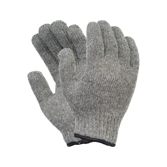 Фото товара Перчатки х/б полушерсть без ПВХ, 85гр, 7 класс, арт. 109, серые вид спереди