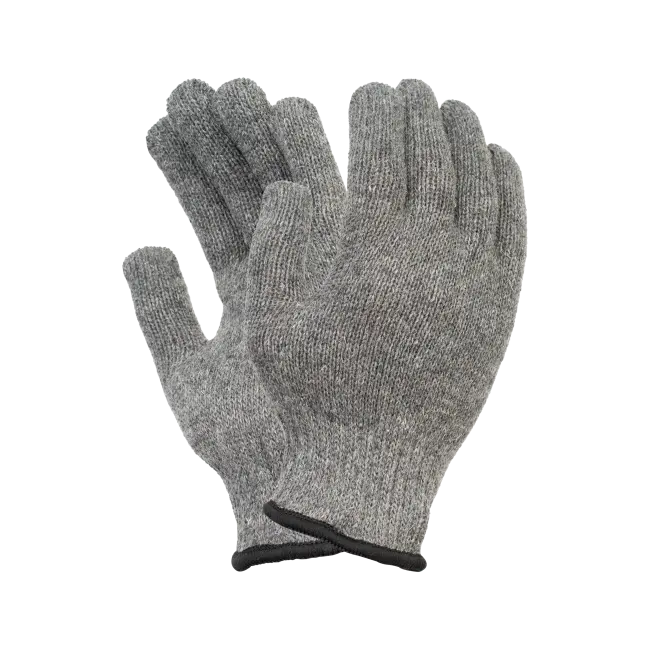 Фото товара Перчатки х/б полушерсть без ПВХ, 55гр, 7 класс, арт. 101, серые вид спереди