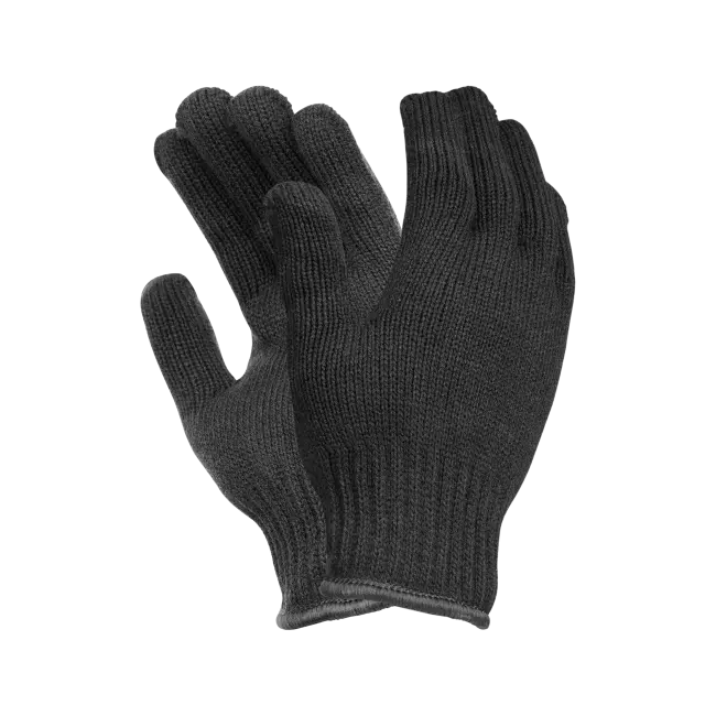 Фото товара Перчатки акриловые без ПВХ, 50гр, 7 класс, арт. 104, черные вид спереди