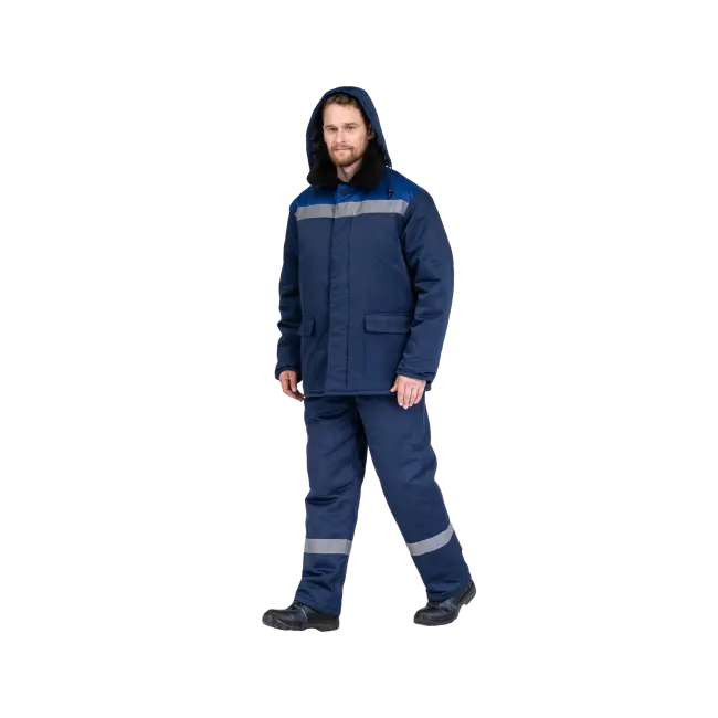 Фото товара Костюм рабочий Универсал СОП утепленный с капюшоном, куртка+полукомбинезон вид спереди