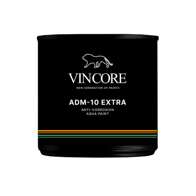 Фото товара Краска-грунт VinCore ADM-10 антикоррозинная на водной основе, светло-серая 1 кг вид спереди