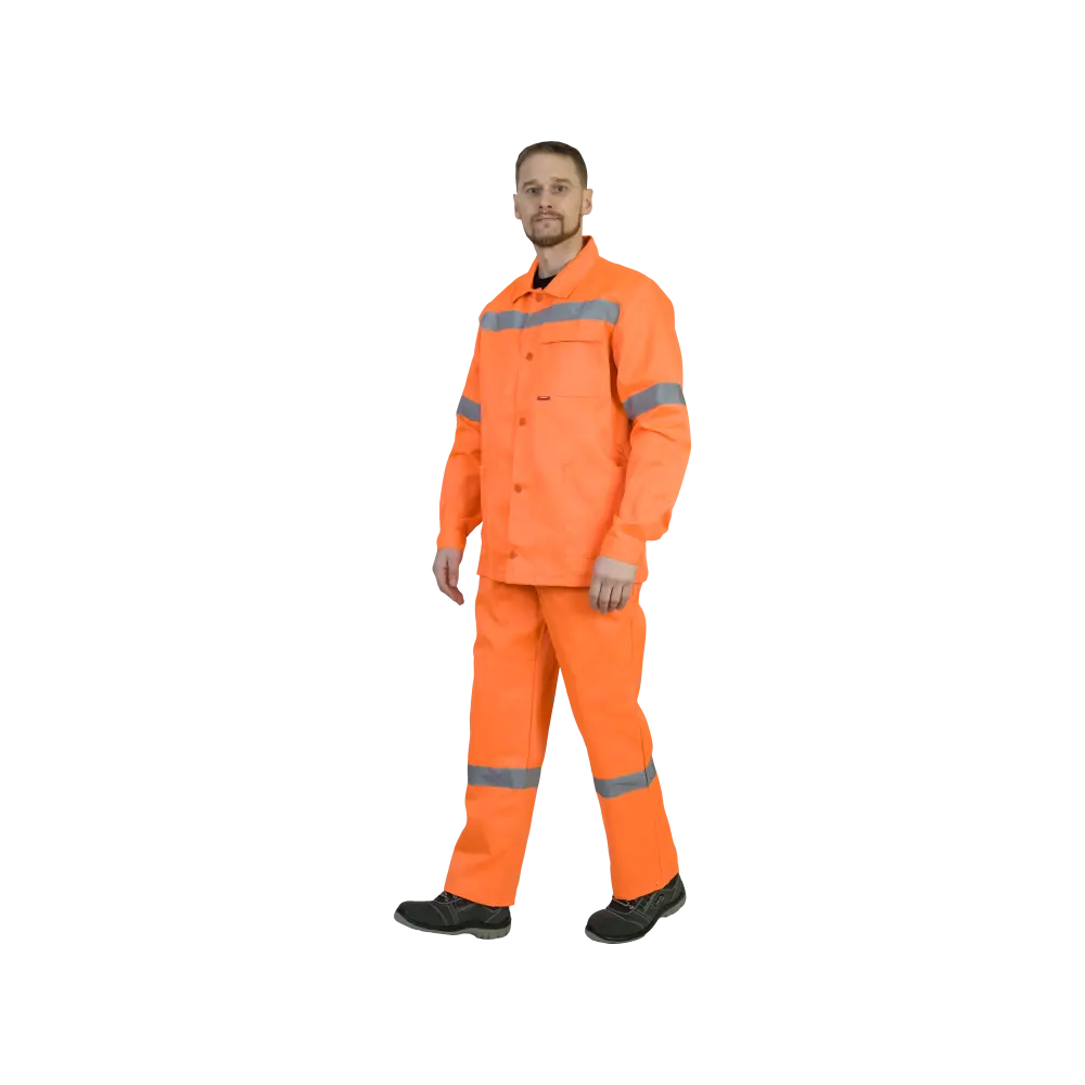 Костюм рабочий Сигнал с СОП, куртка+полукомбинезон, оранжевый