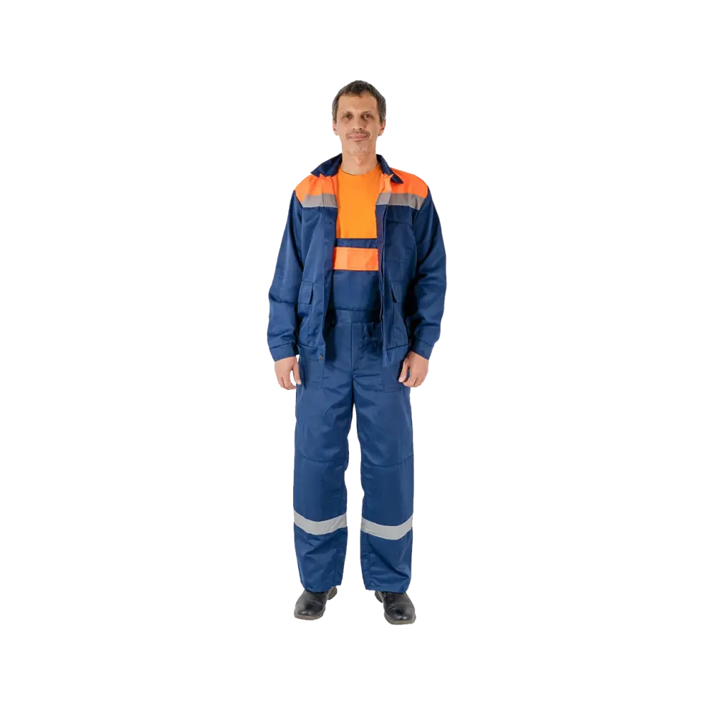 Костюм рабочий Специалист куртка+полукомбинезон, синий+оранжевый
