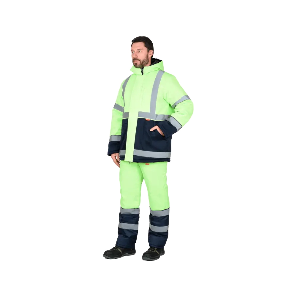 Костюм рабочий Магистраль-3 утепленный, куртка+полукомбинезон, синий+лимон