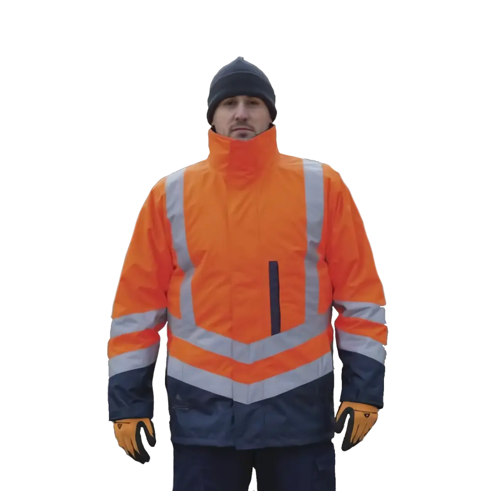 Куртка-парка рабочая Optimum утепленная, оранж+темно-синий