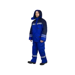 Фото товара Костюм рабочий Зима утепленный, куртка+полукомбинезон, василек+синий вид спереди