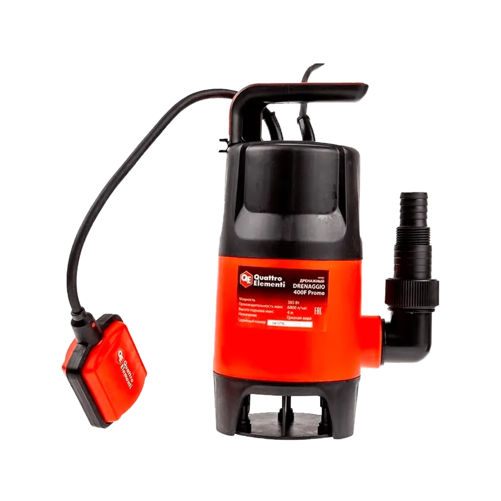 Насос дренажный Quattro Elementi Drenaggio 400 F Promo, 910-461