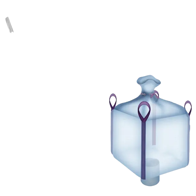 Фото товара Биг-Бэг четырехстропный 95 х 95 х 150 см, верх юбка, низ клапан вид спереди