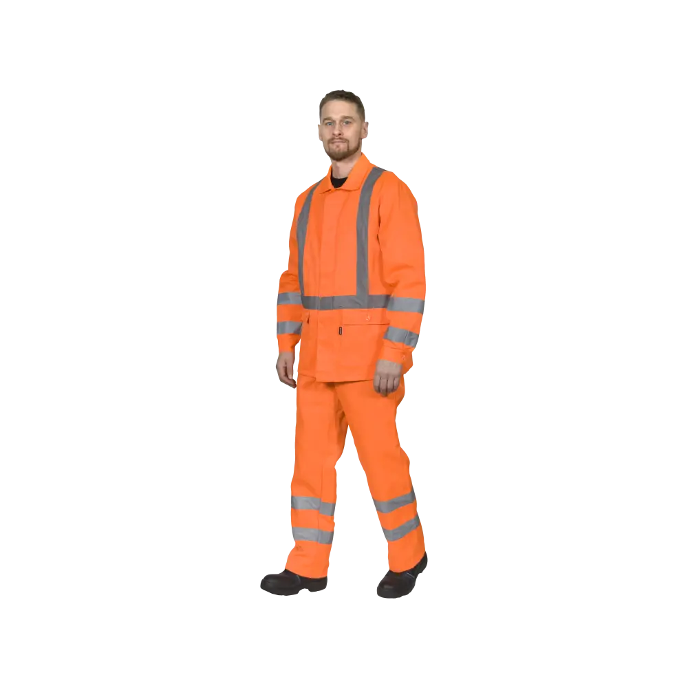 Костюм рабочий Дорожник-2 3кл. защиты, куртка+полукомбинезон, оранжевый