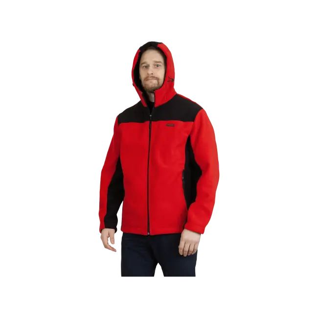 Фото товара Куртка флисовая Техно, красный+черный вид спереди