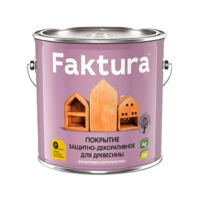 Фото товара Покрытие Faktura защитно-декоративное для древесины, орех 2,5 л вид спереди