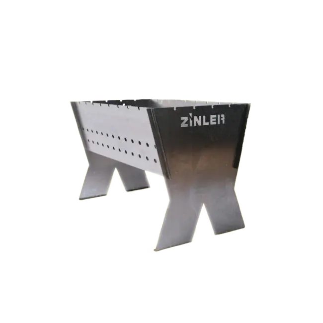 Фото товара Мангал разборный Zinler 300 х 300 х 496 мм, сталь 1,8 мм, вес 7 кг МРЗ-1 вид спереди