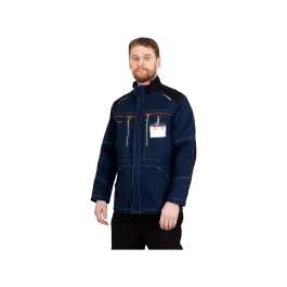 Фото товара Куртка рабочая Шатл-Росс удлиненная, синий+черный вид спереди