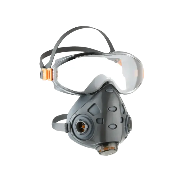 Фото товара  Полумаска Jeta Safety 9500-L Air Optics с панорамными очками вид спереди