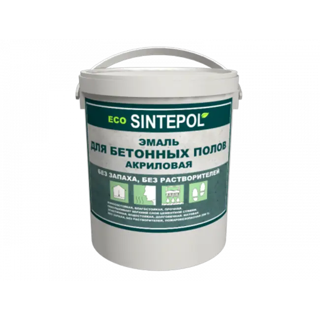 Фото товара Эмаль акриловая для бетонных полов Синтепол 10 кг (уценка) вид спереди