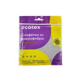 Фото товара Салфетка из микрофибры 30 х 30 см, Ecotex серая вид спереди