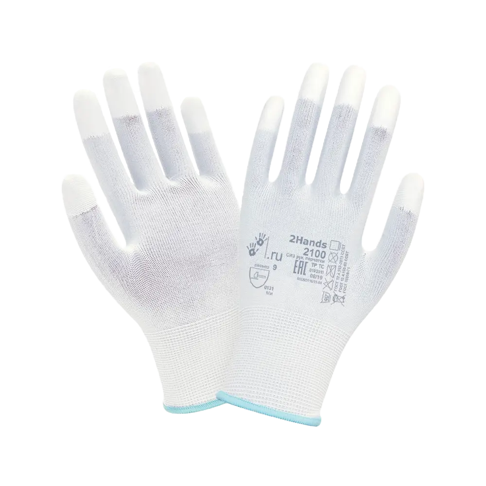 Перчатки полиуретан пальцы частичное покрытие XL, 2100-10