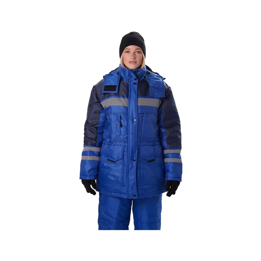 Костюм женский Зимник утепленный, куртка+полукомбинезон, василек+синий