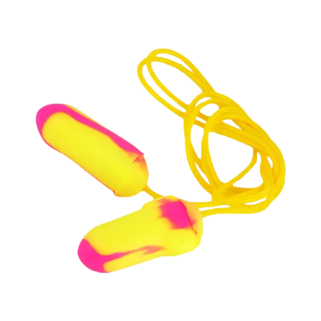 Фото товара Беруши БЛОКЕР Лазер со шнурком, желто-розовые, 33 дБ, СОМЗ вид спереди