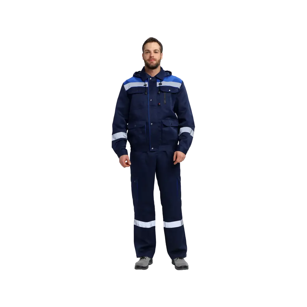 Костюм рабочий Титан-2, куртка+полукомбинезон, синий+василек