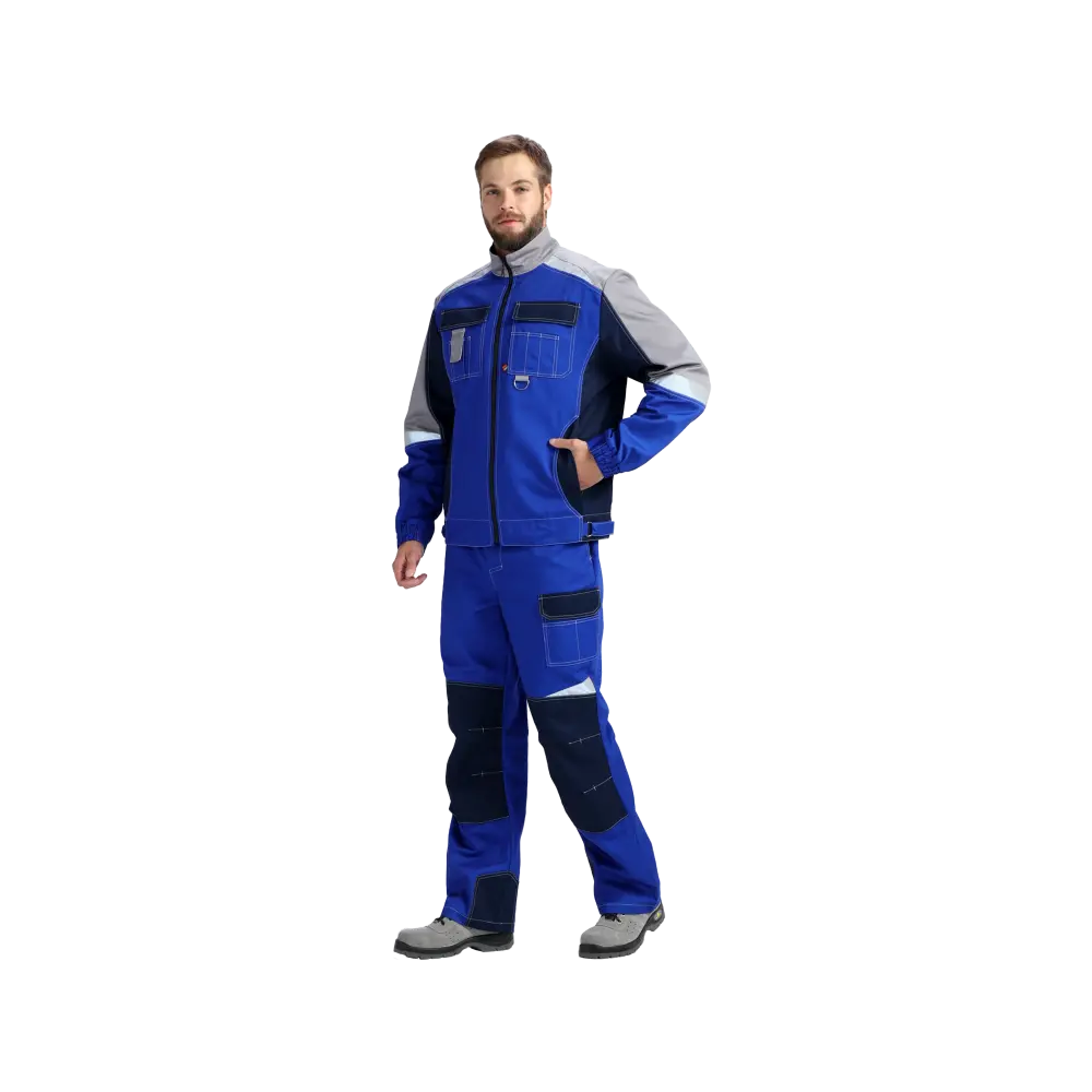 Костюм рабочий Формула, куртка+брюки, василек+темно-синий+серый, нестандартные размеры