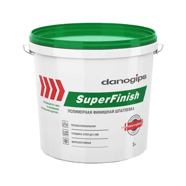 Фото товара Шпатлевка готовая DANOGIPS SuperFinish, 17 л/28 кг вид спереди