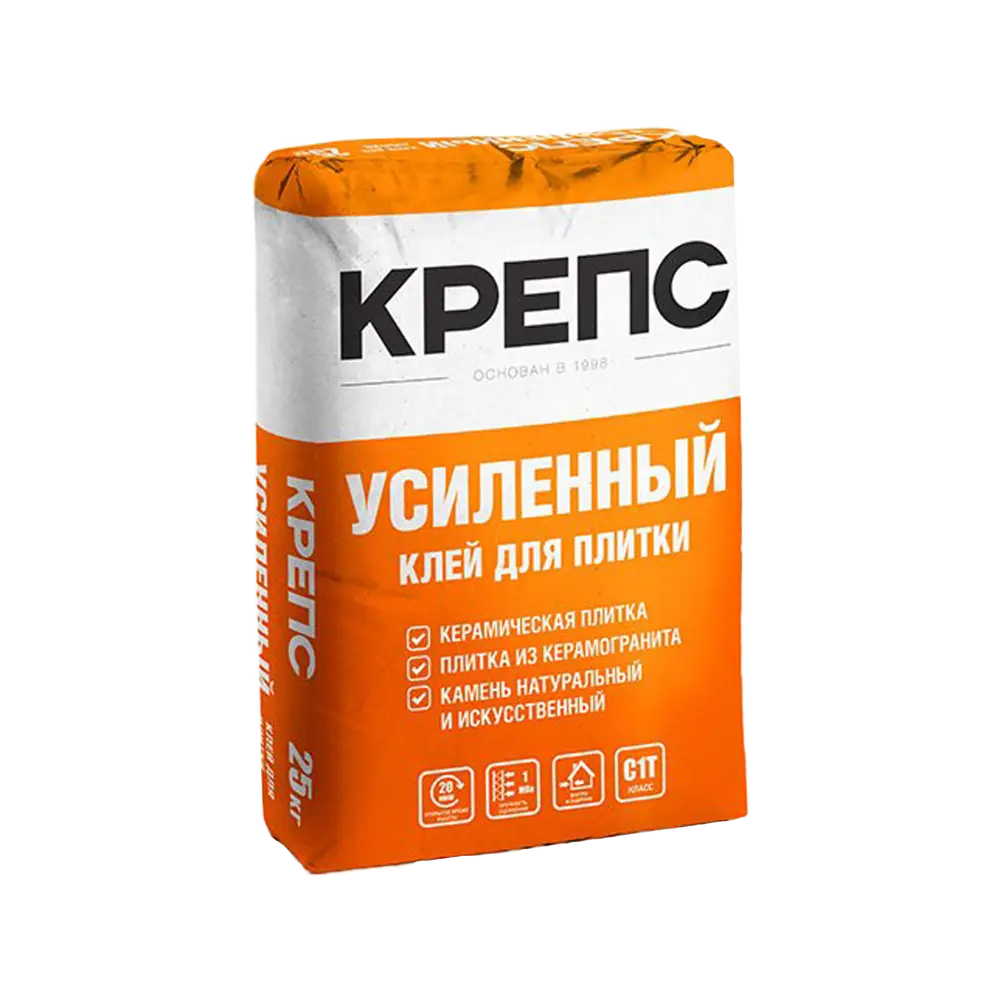 Клей для керамогранита Крепс Усиленный, 25 кг