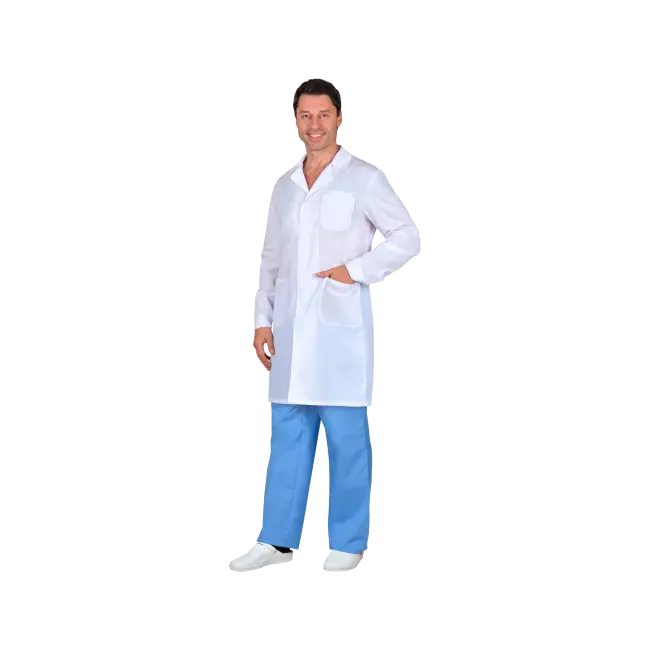 Фото товара Халат рабочий мужской Главврач, белый вид спереди