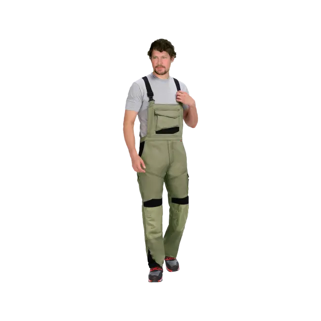 Фото товара Полукомбинезон рабочий Цитрин, светло-оливковый+черный вид спереди