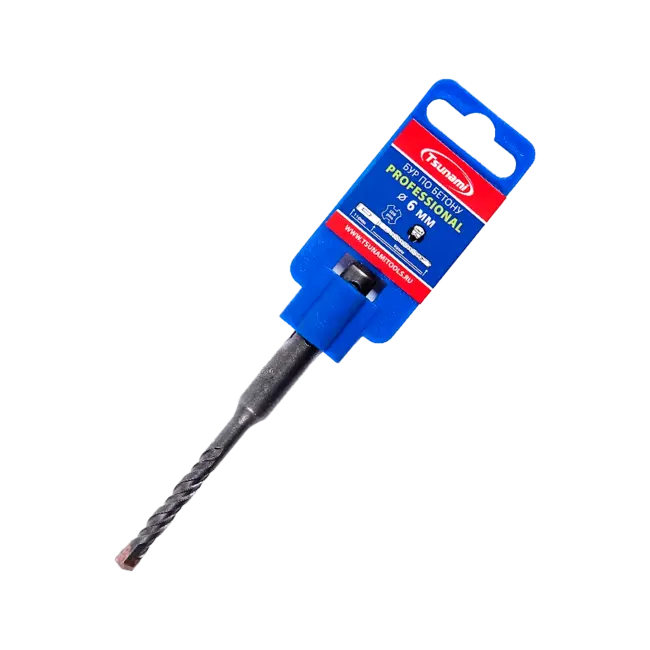 Фото товара Бур SDS-plus по бетону 6 х 110 мм Tsunami PROFF вид спереди