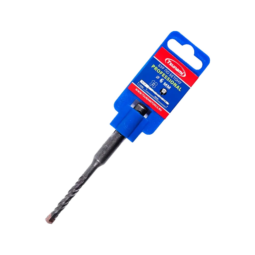 Бур SDS-plus по бетону 6 х 110 мм Tsunami PROFF