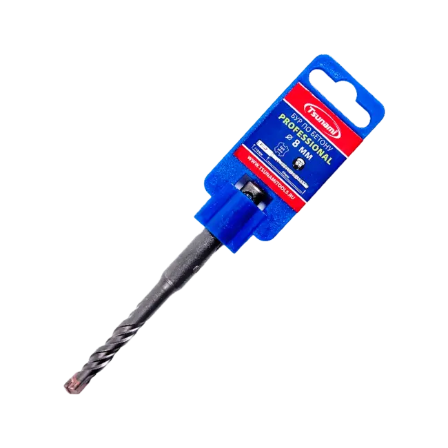 Фото товара Бур SDS-plus по бетону 8 х 110 мм Tsunami PROFF вид спереди