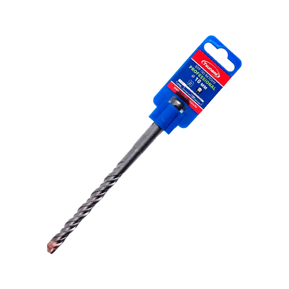 Бур SDS-plus по бетону 10 х 210 мм Tsunami PROFF