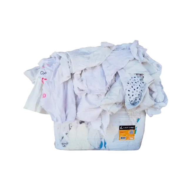 Фото товара Ветошь Laut белый трикотаж ЭКОНОМ, 10 кг вид спереди