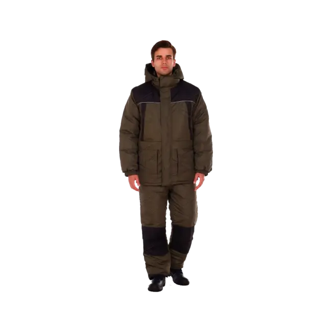Фото товара Костюм рабочий Урал-Комфорт утепленный, куртка+полукомбинезон, хаки вид спереди