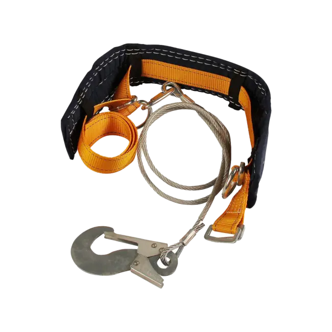 Фото товара Привязь страховочная УСП 1Б безлямочная, металлический трос в оболочке вид спереди