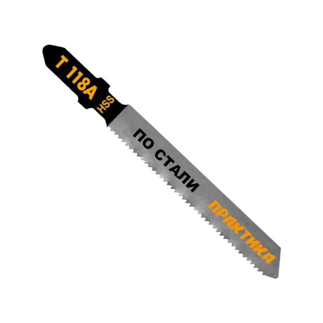 Пилки для лобзика по стали тип T118A 76 х 50 мм чистый рез HSS 2 шт/уп, Практика 034-472