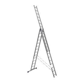 Фото товара Лестница трехсекционная алюминиевая 03 х 14 Алюмет 6314 вид спереди