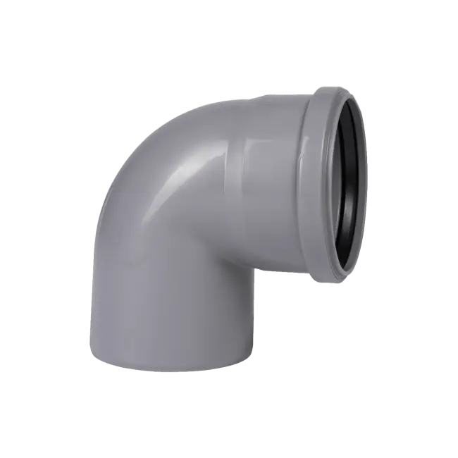 Фото товара Отвод для внутренней канализации Plastimex 110 мм 90° вид спереди